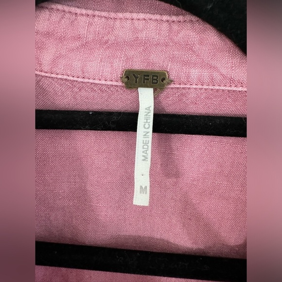 YOUNG FABULOUS & BROKE Hudson Linen Blend Romper In Foxglove Pink Size Medium - Picture 5 of 10
